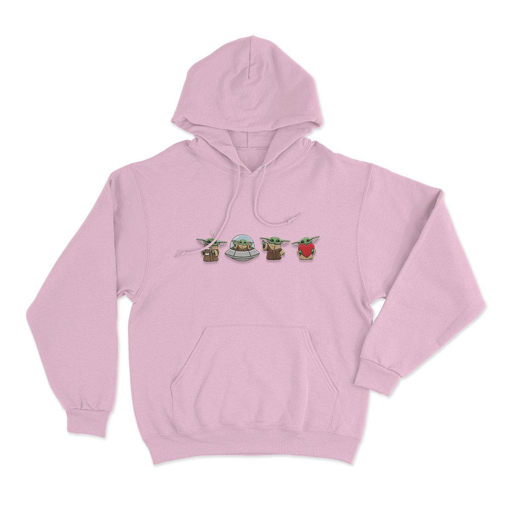 Cute Grogu Characters Unisex Hoodie Pink Cute Grogu Characters Unisex Hoodie Pink