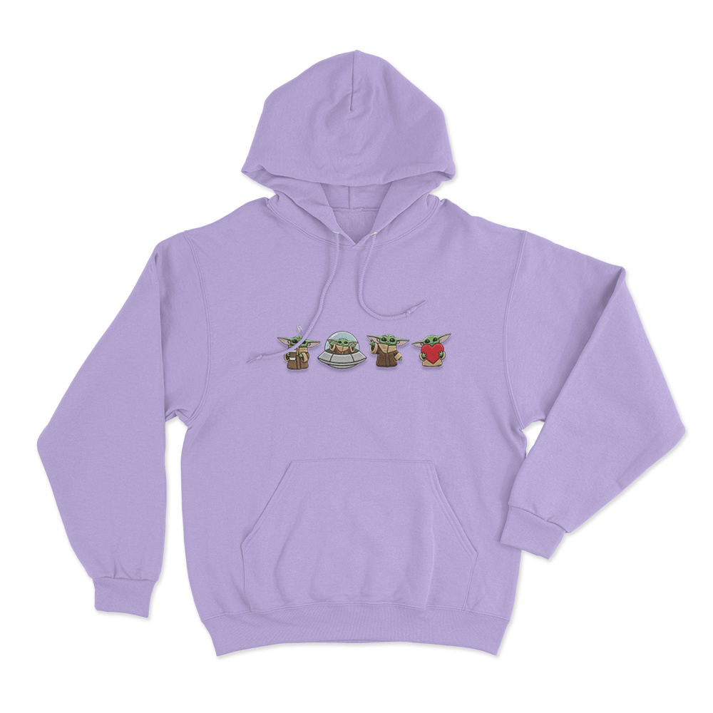Cute Grogu Characters Unisex Hoodie Purple Cute Grogu Characters Unisex Hoodie Purple