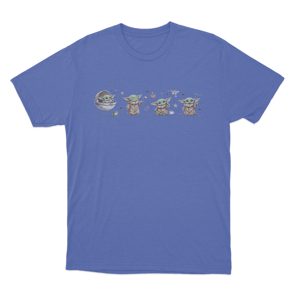 Cute Grogu Collage Unisex T Shirt Blue Cute Grogu Collage Unisex T Shirt Blue