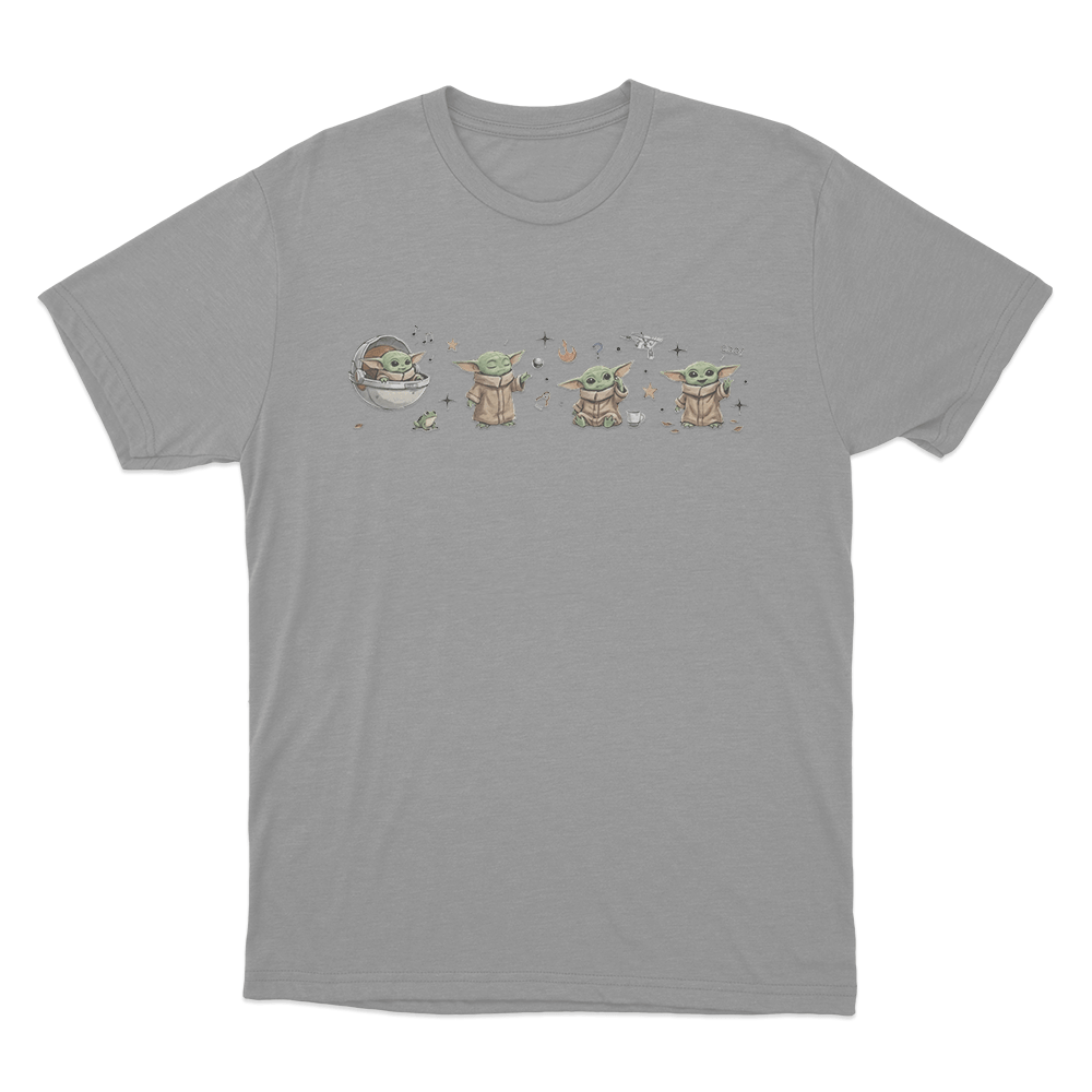 Cute Grogu Collage Unisex T Shirt Grey Cute Grogu Collage Unisex T Shirt Grey