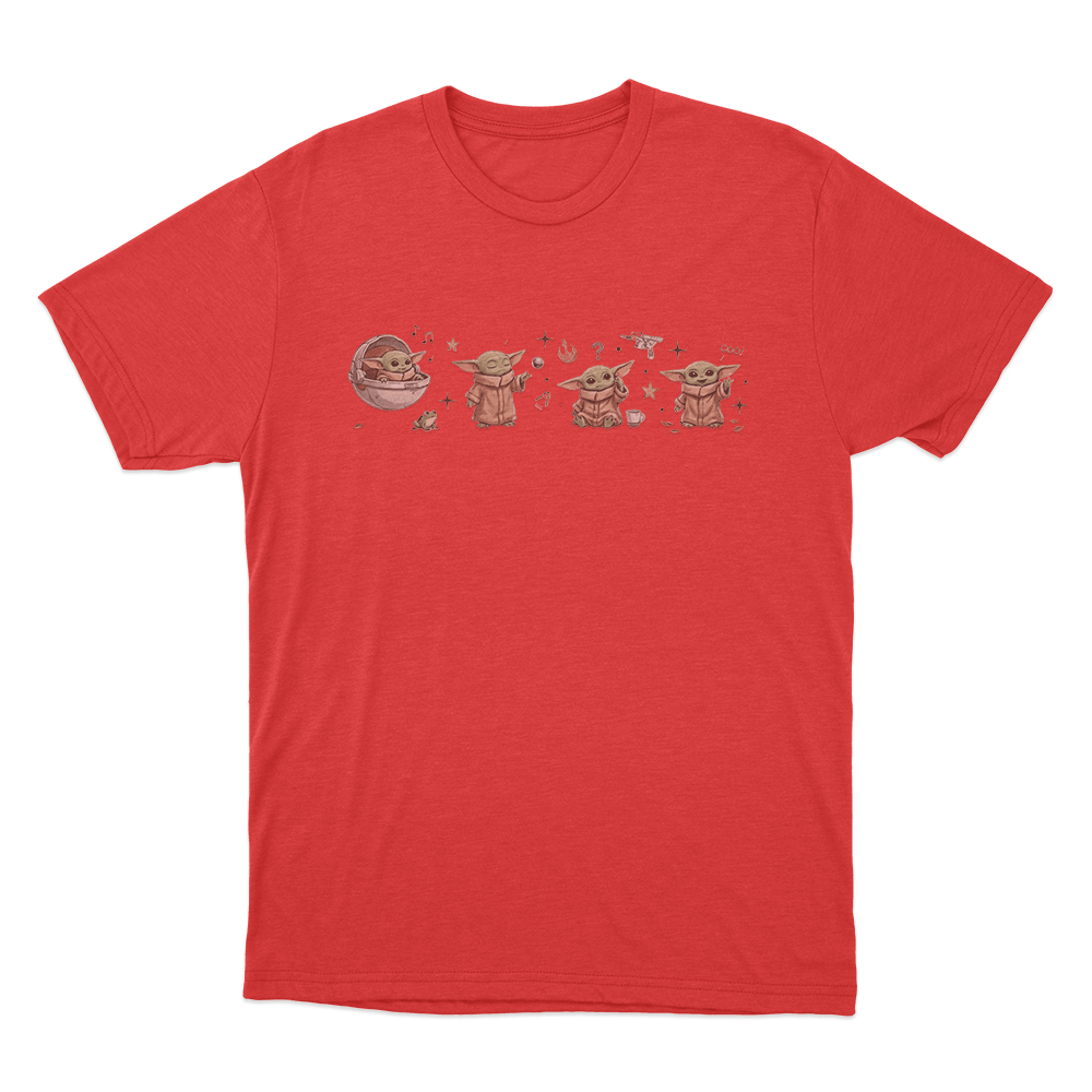 Cute Grogu Collage Unisex T Shirt Red Cute Grogu Collage Unisex T Shirt Red