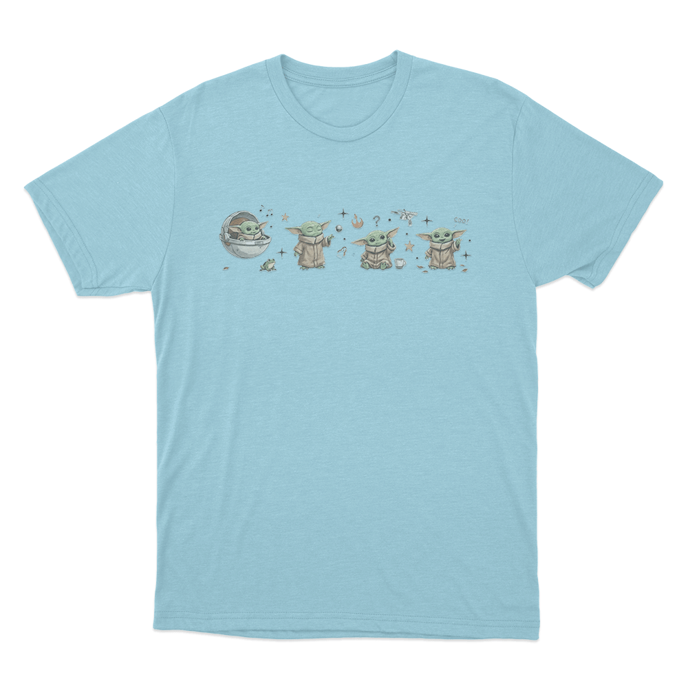 Cute Grogu Collage Unisex T Shirt Sky Blue Cute Grogu Collage Unisex T Shirt Sky Blue