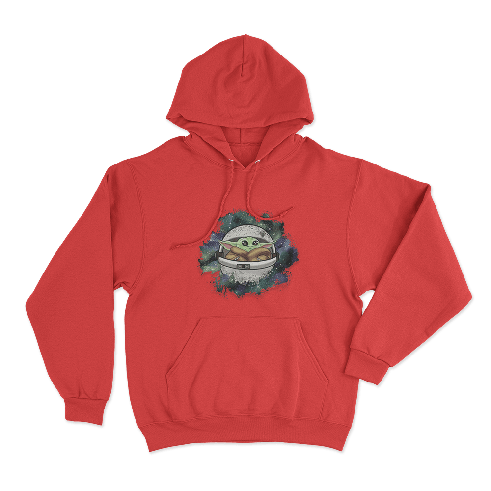 Galaxy Grogu In Pod Unisex Hoodie Red Galaxy Grogu In Pod Unisex Hoodie Red