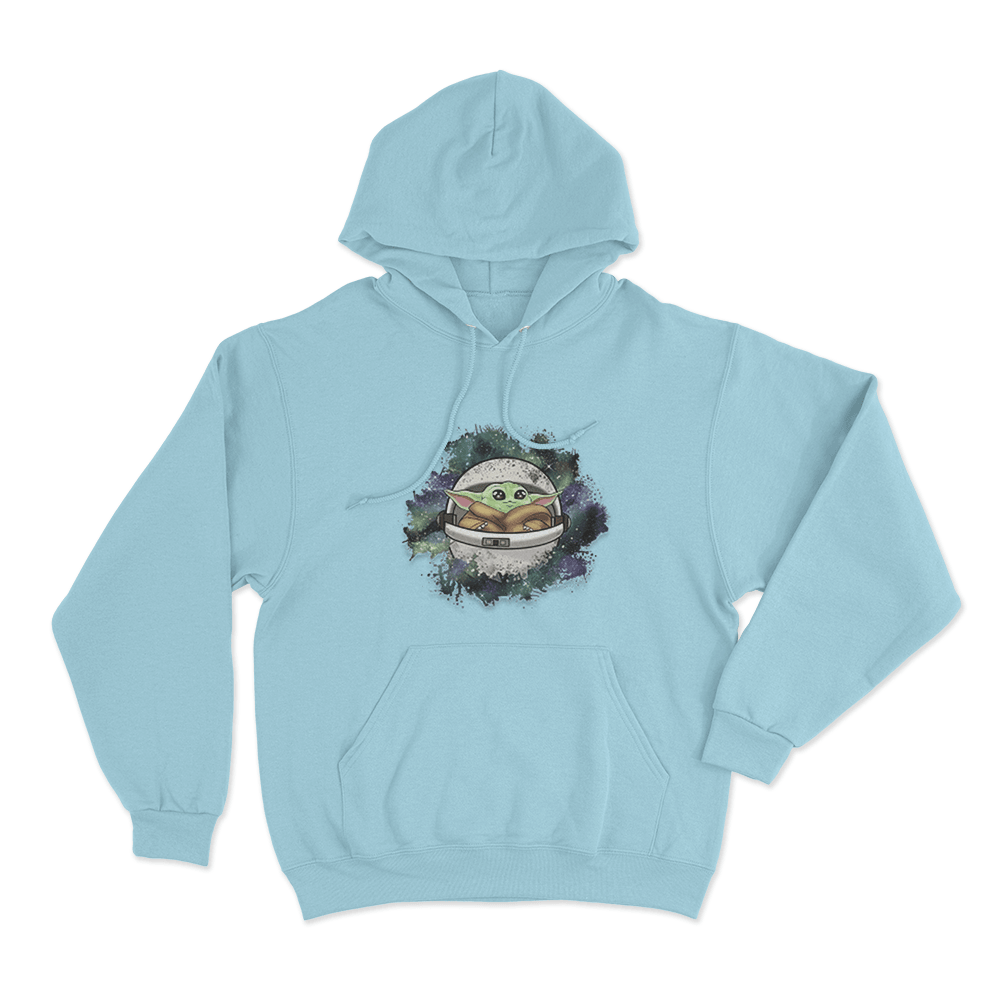 Galaxy Grogu In Pod Unisex Hoodie Sky Blue Galaxy Grogu In Pod Unisex Hoodie Sky Blue