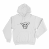 Simple Grogu Sketch Unisex Hoodie White