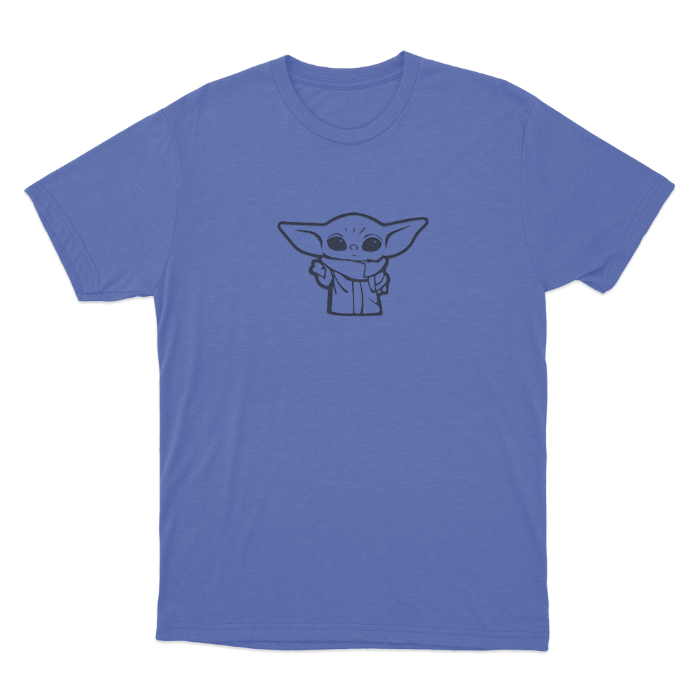Simple Grogu Sketch Unisex T Shirt Blue Simple Grogu Sketch Unisex T Shirt Blue