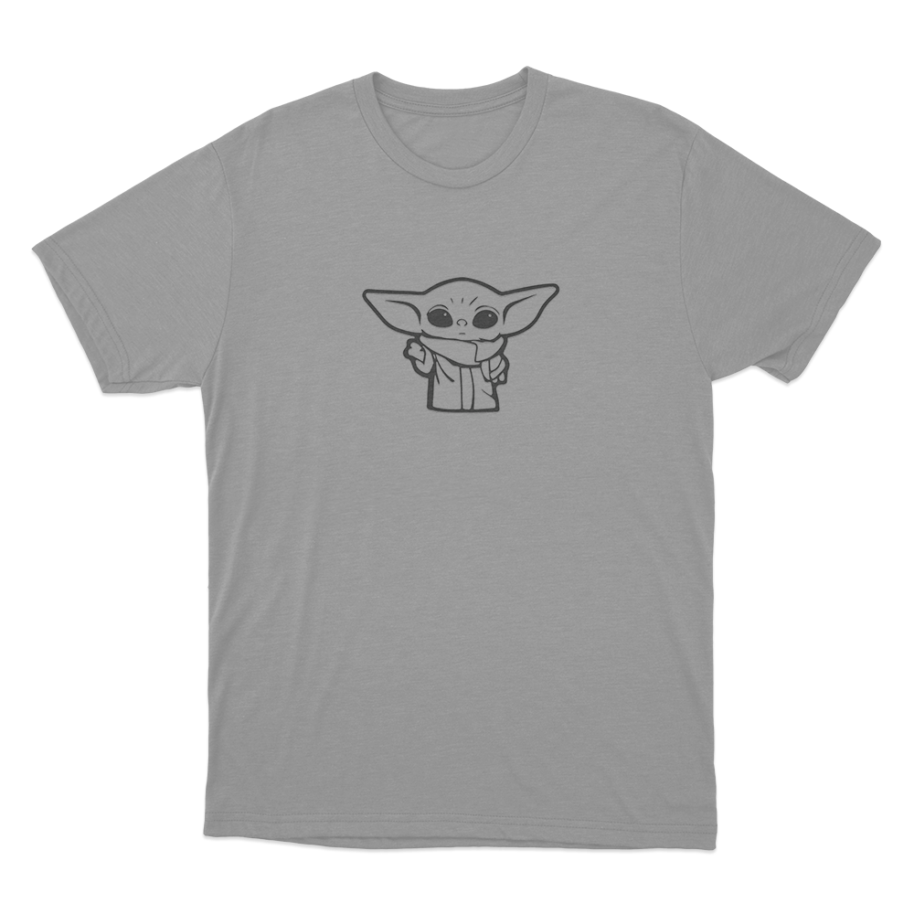 Simple Grogu Sketch Unisex T Shirt Grey Simple Grogu Sketch Unisex T Shirt Grey