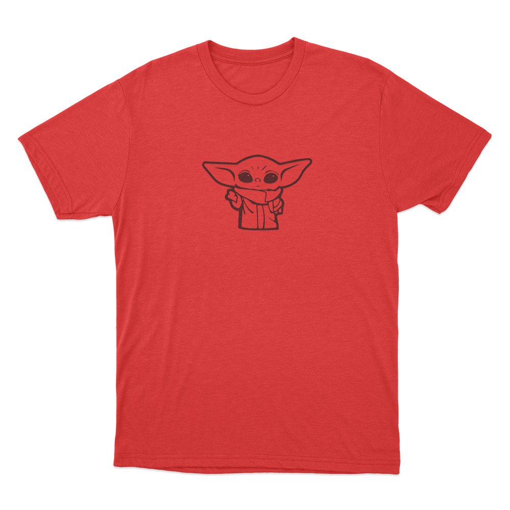 Simple Grogu Sketch Unisex T Shirt Red Simple Grogu Sketch Unisex T Shirt Red