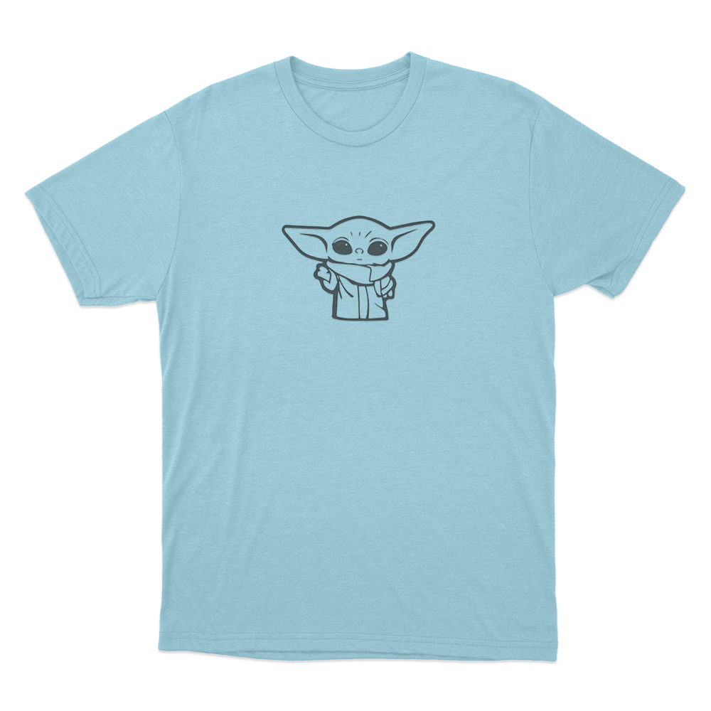 Simple Grogu Sketch Unisex T Shirt Sky Blue Simple Grogu Sketch Unisex T Shirt Sky Blue