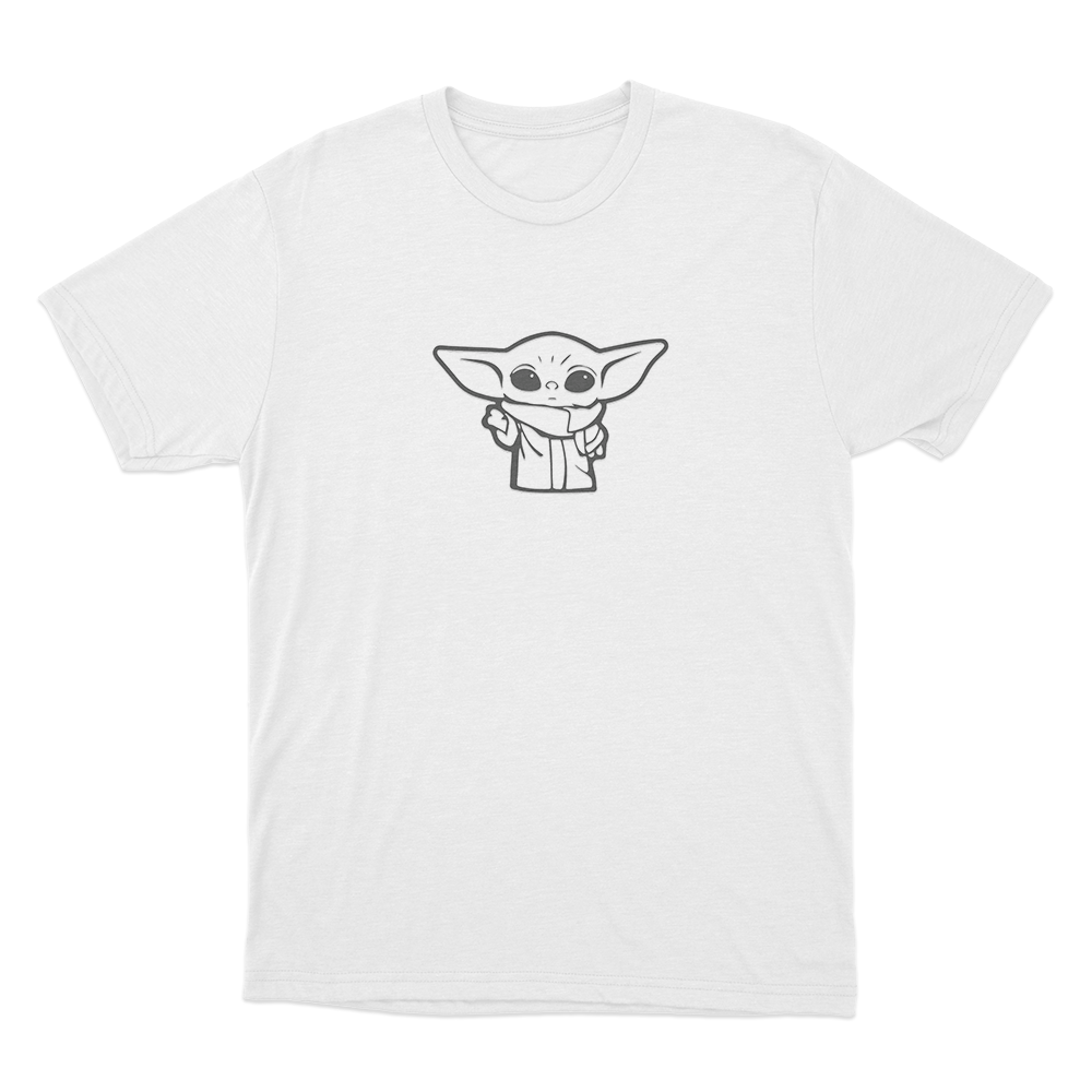 Simple Grogu Sketch Unisex T Shirt White Simple Grogu Sketch Unisex T Shirt White